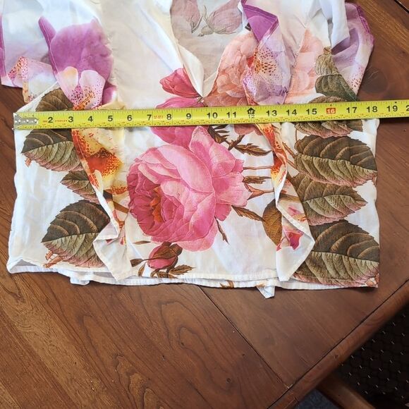 Desigual M. Christian Lacroix Floral Flutter Sleeve Top Sz S - Picture 12 of 12